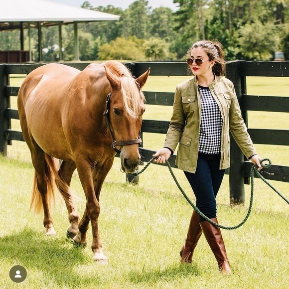 Draper James Natalie Sweatshirt Top in Blue Navy Gingham Small - Picture 6 of 16
